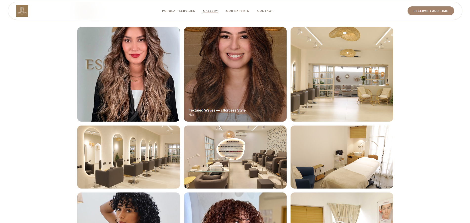 Essential Beauty Salon website — Beauty Salon & Aesthetics in USA, built by Septillion