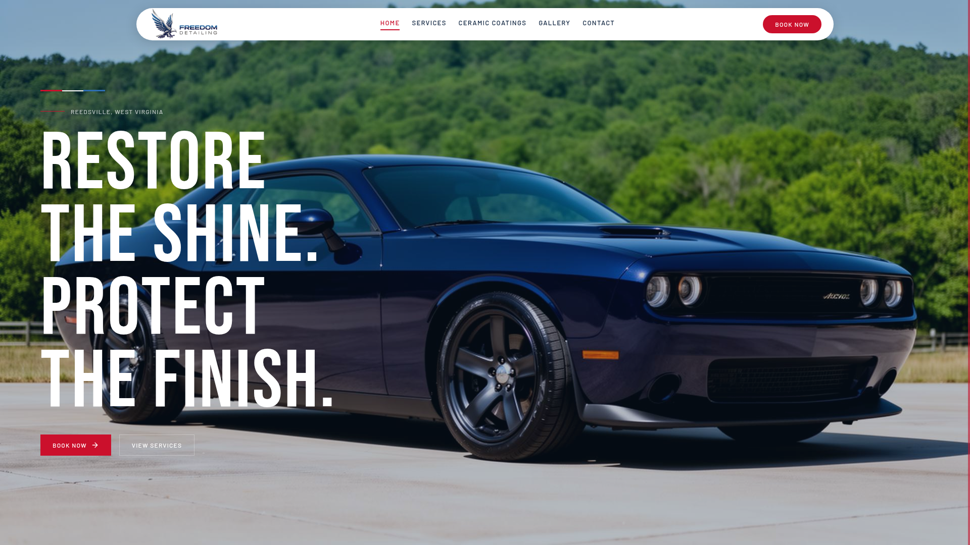 Freedom Detailing WV website — Auto / Marine / Aero Detailing in Reedsville, WV, built by Septillion